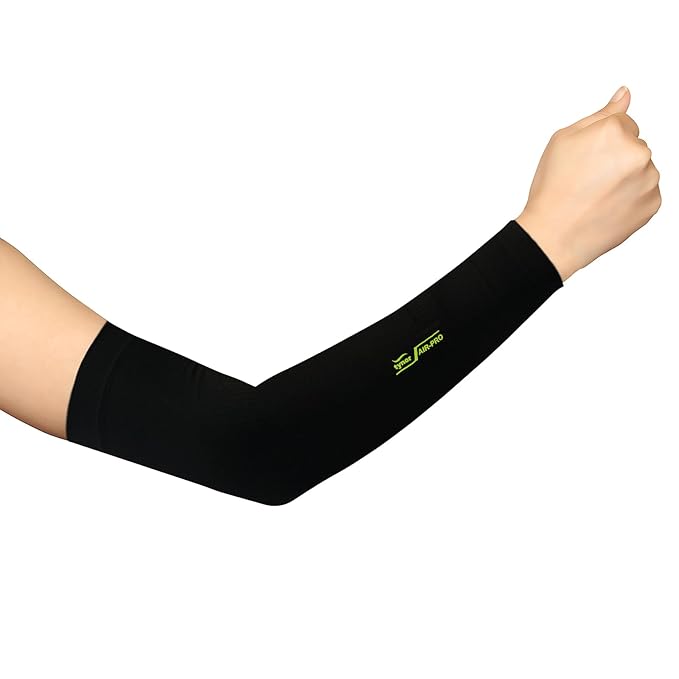 Tynor UV Protection Arm Sleeve With Open Thumb 1 Pair Black Ref 705