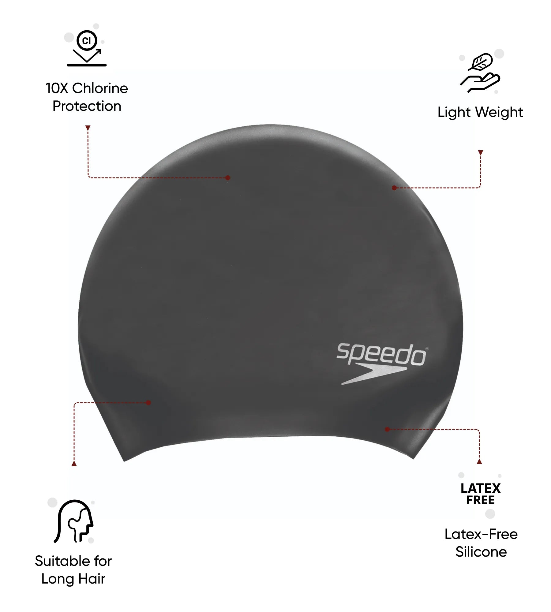 Speedo Long Hair Cap 806168